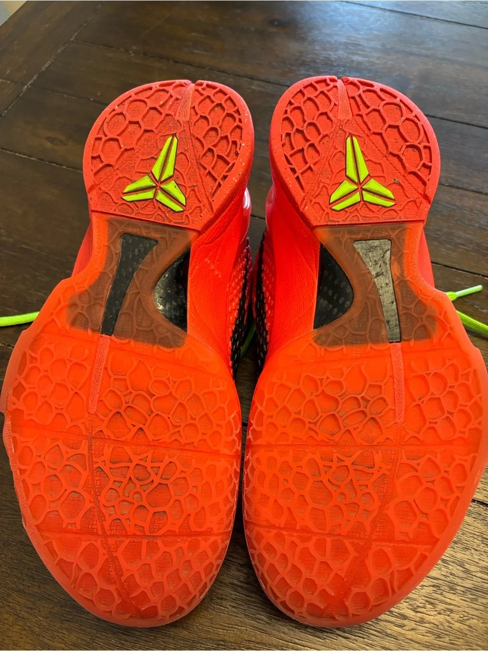 Nike Kids Zoom Kobe 6 Protro - Red with Neon Green Laces